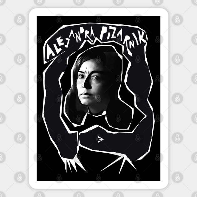 Alejandra Pizarnik in Black and White Magnet by Exile Kings 